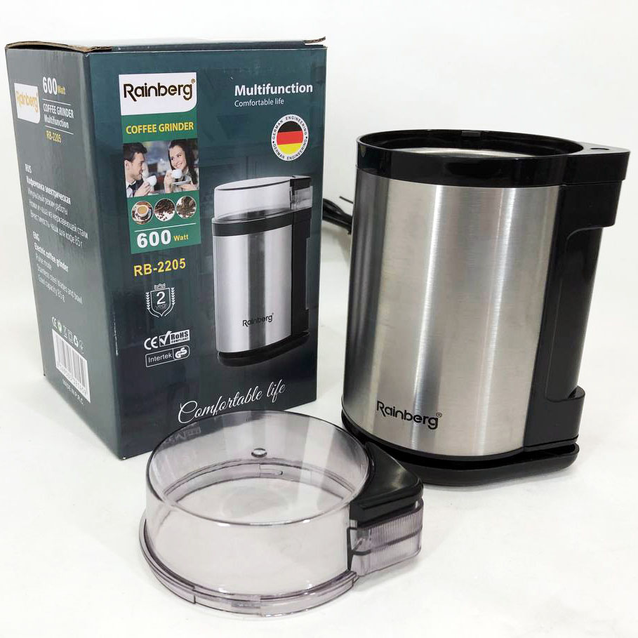 Электрическая роторная кофемолка Rainberg RB-2205 600 Вт Нержавеющая сталь