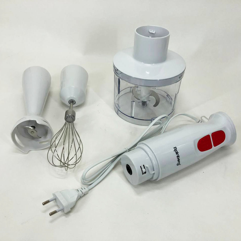 Блендер 3в1 Rainberg RB-2243 500W погружной блендер измельчитель для молочных коктейлей. Цвет: белый