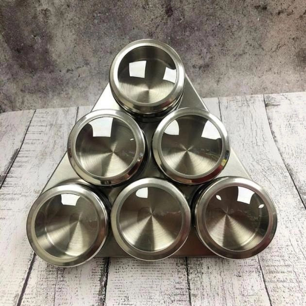 Набор емкостей для специй MAG-745 с подставкой на магнитах, баночки для специй 6 шт