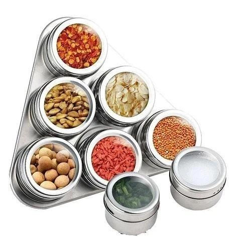 Набор емкостей для специй MAG-745 с подставкой на магнитах, баночки для специй 6 шт