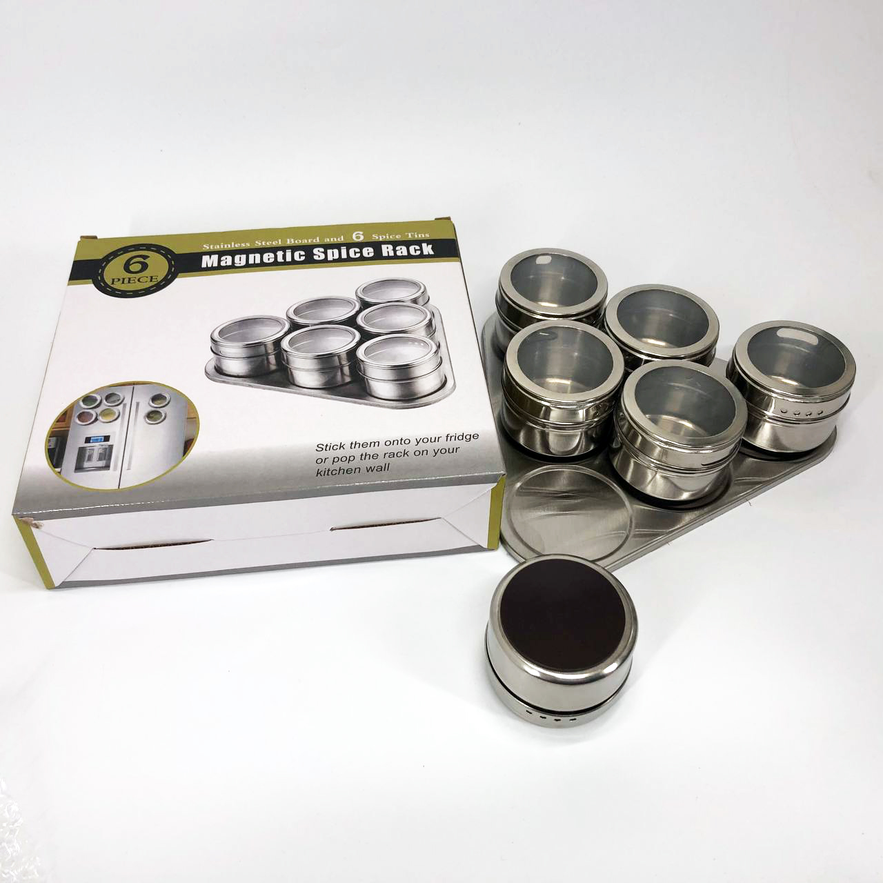 Набор емкостей для специй MAG-745 с подставкой на магнитах, баночки для специй 6 шт
