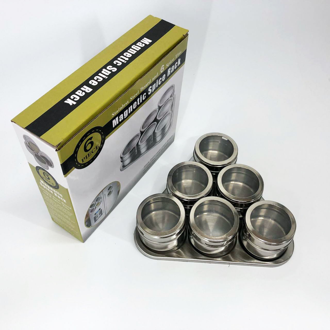 Набор емкостей для специй MAG-745 с подставкой на магнитах, баночки для специй 6 шт