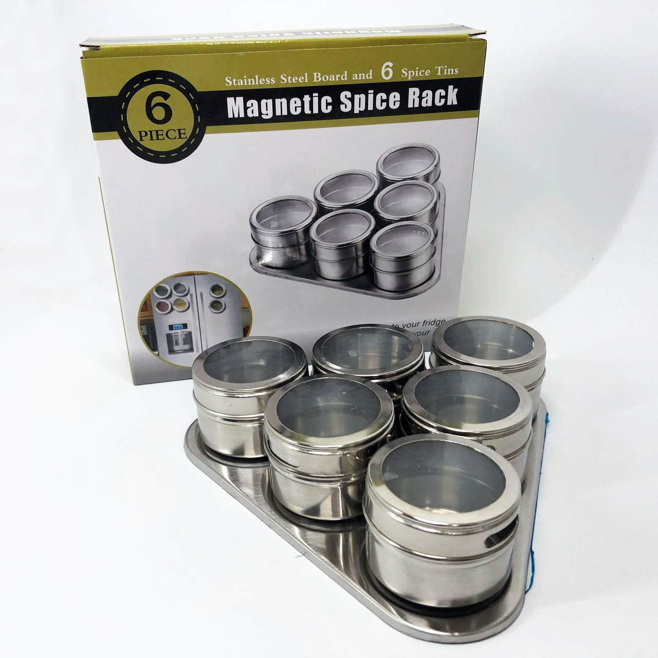 Набор емкостей для специй MAG-745 с подставкой на магнитах, баночки для специй 6 шт