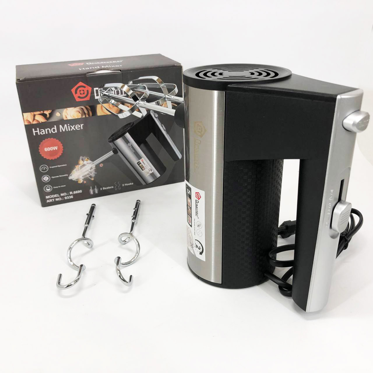 Ручной миксер кухонный DOMOTEC R.6690 универсальный 5 скоростей 200 W, Миксер блендер ручной