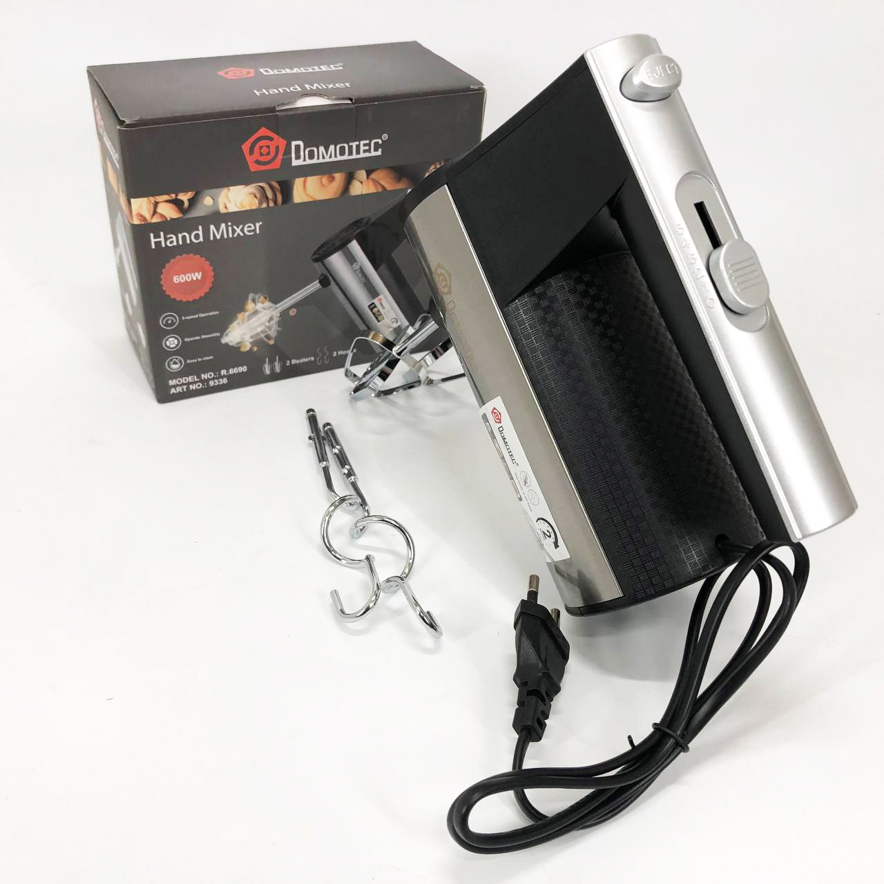 Ручной миксер кухонный DOMOTEC R.6690 универсальный 5 скоростей 200 W, Миксер блендер ручной