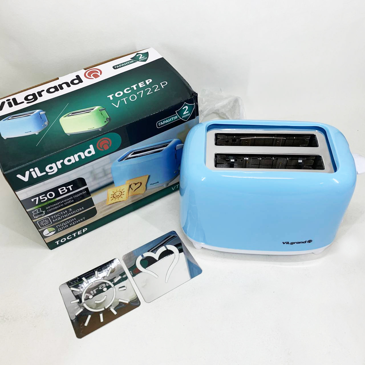 Тостер VILGRAND VT0722P. Цвет: голубой