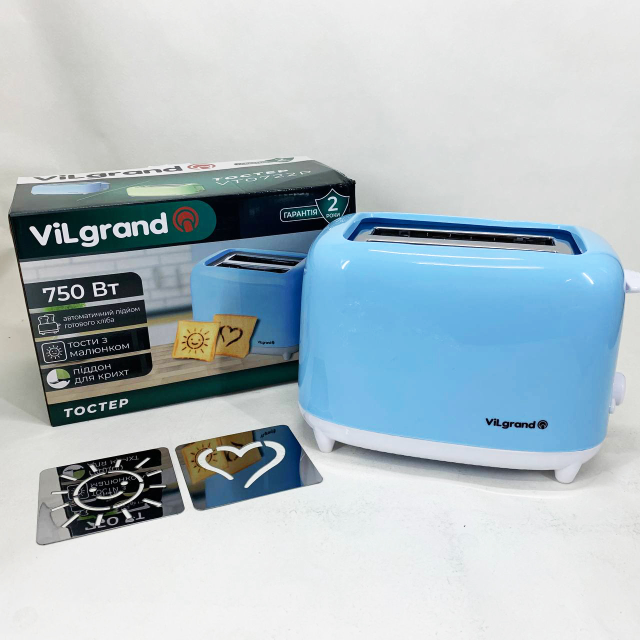 Тостер VILGRAND VT0722P. Цвет: голубой