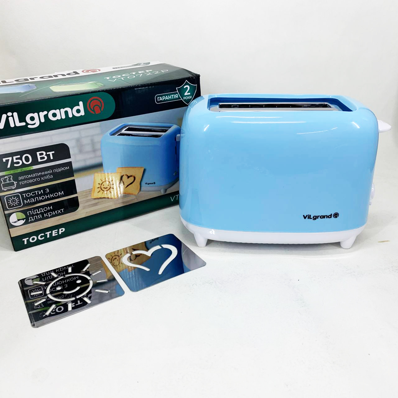 Тостер VILGRAND VT0722P. Цвет: голубой