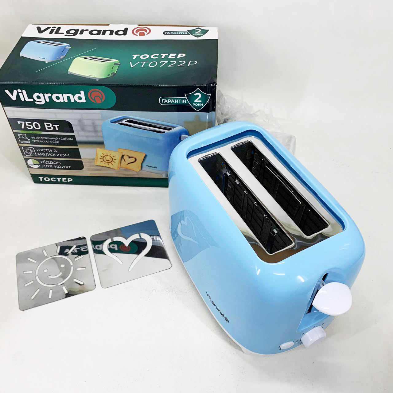Тостер VILGRAND VT0722P. Цвет: голубой