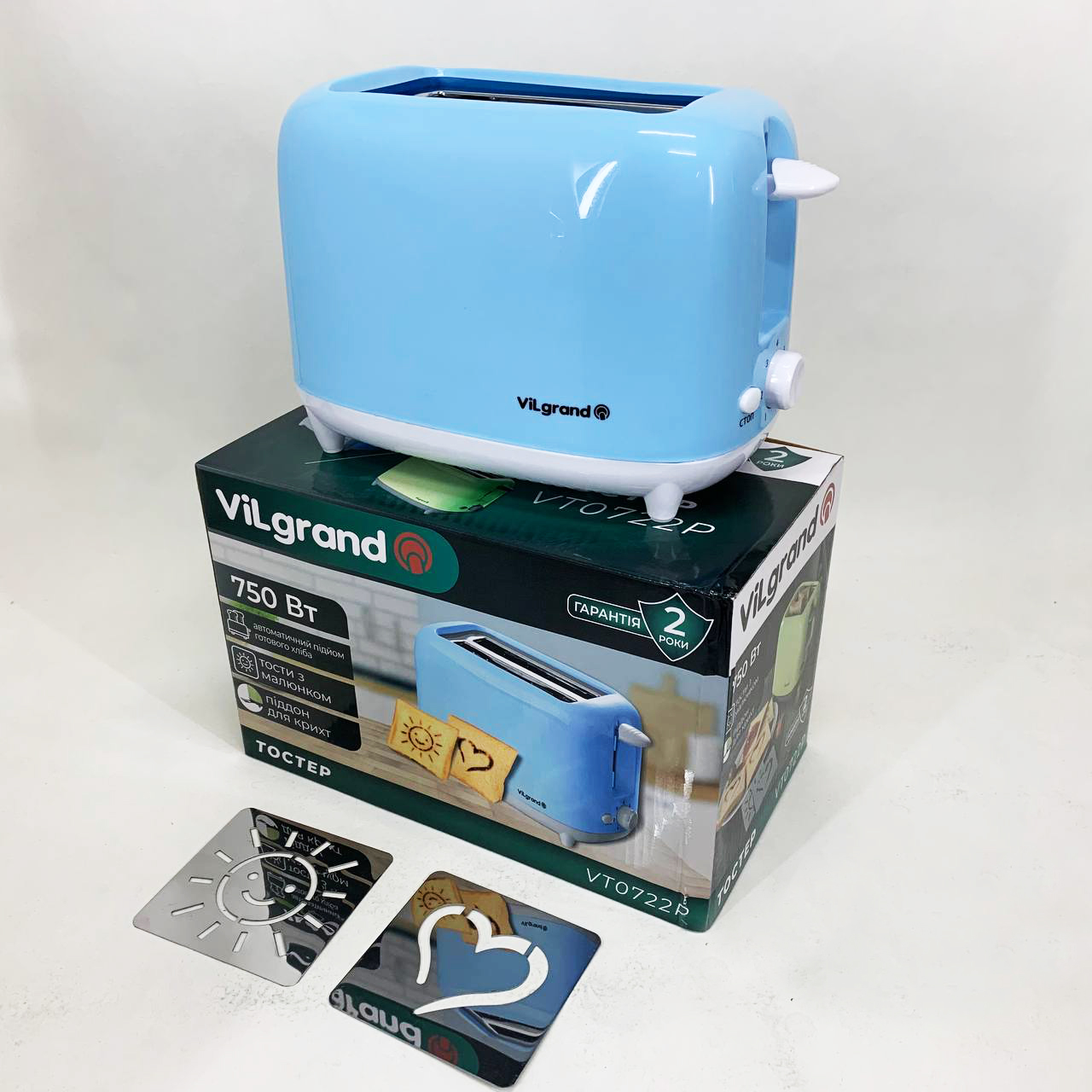 Тостер VILGRAND VT0722P. Цвет: голубой