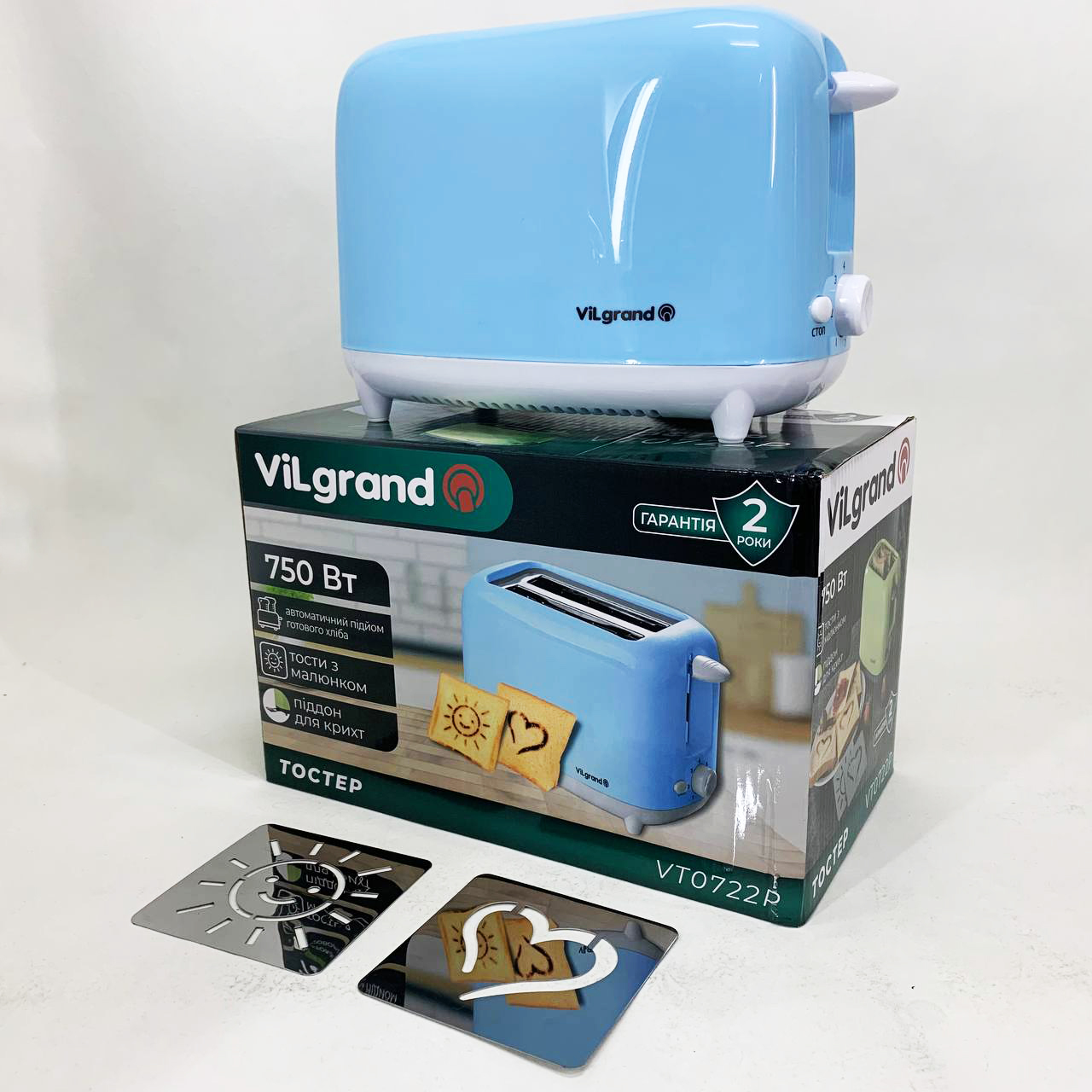 Тостер VILGRAND VT0722P. Цвет: голубой