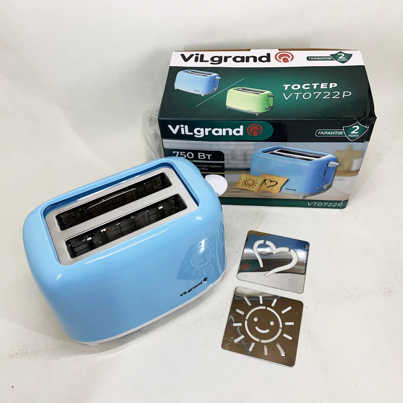 Тостер VILGRAND VT0722P. Цвет: голубой