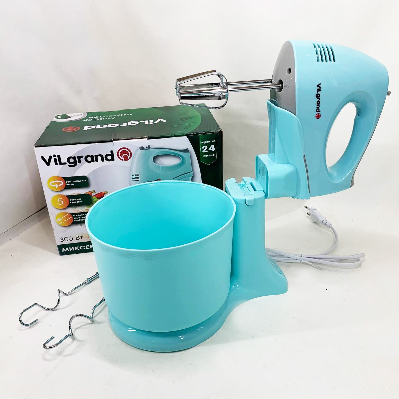 Миксер ViLgrand VHM3017B. Цвет: голубой