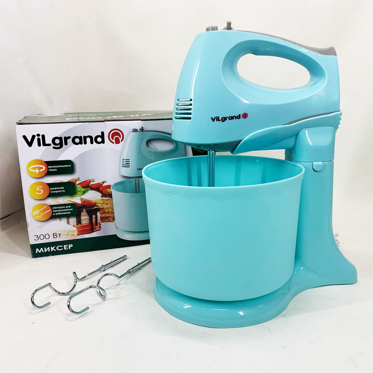 Миксер ViLgrand VHM3017B. Цвет: голубой