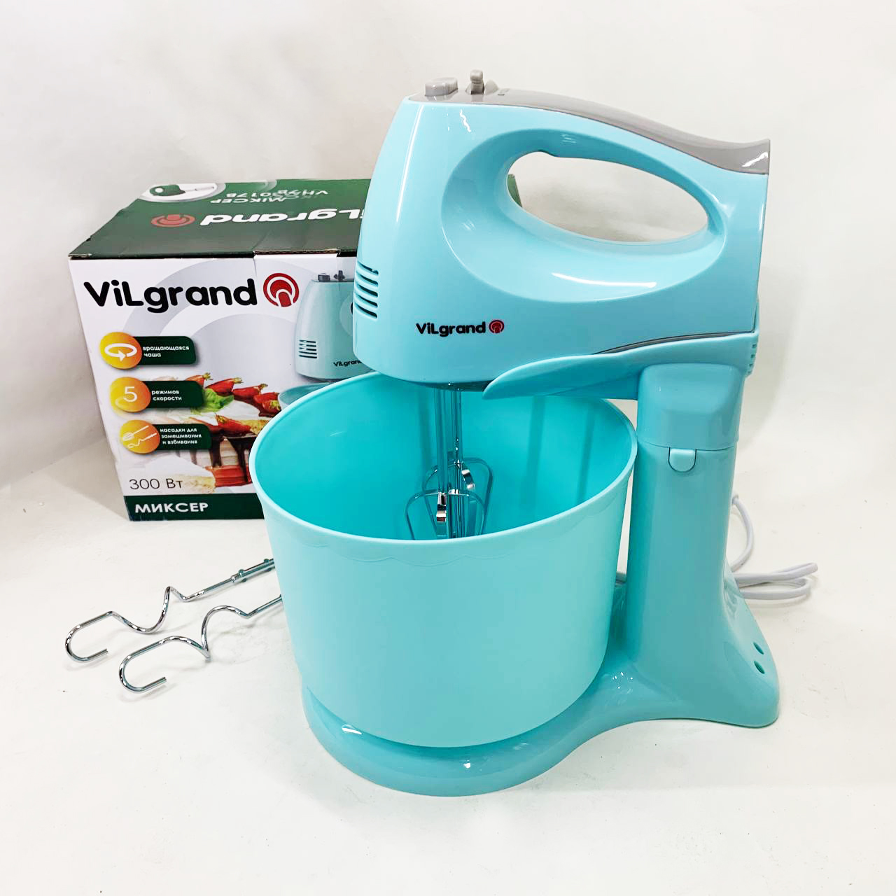Миксер ViLgrand VHM3017B. Цвет: голубой