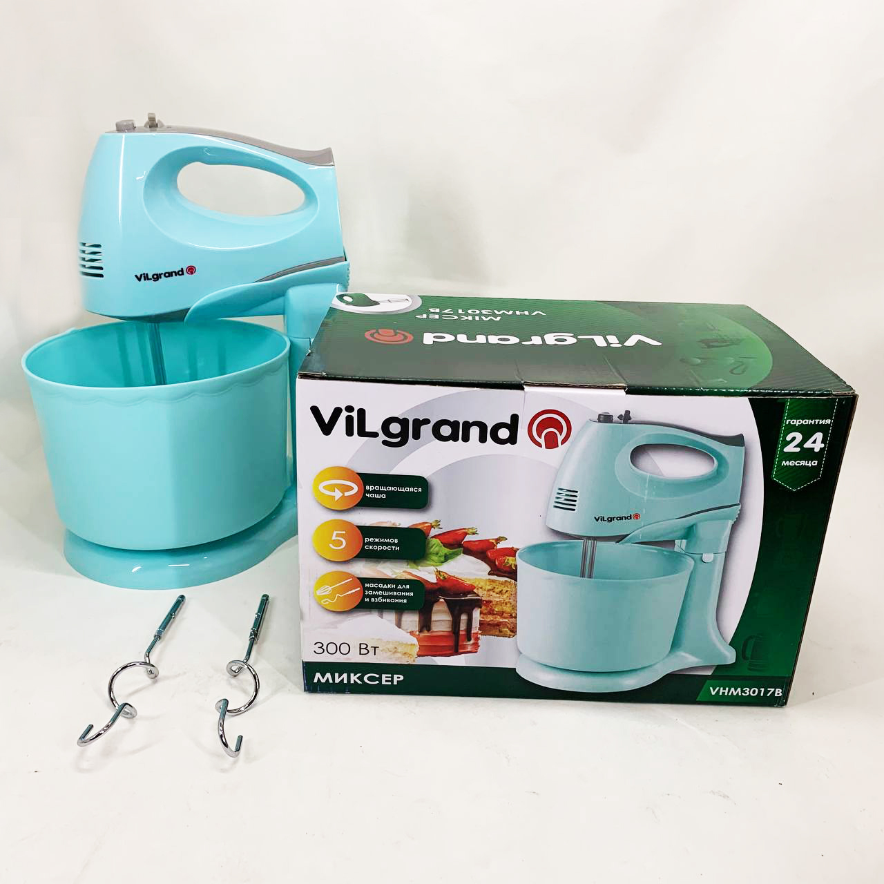 Миксер ViLgrand VHM3017B. Цвет: голубой