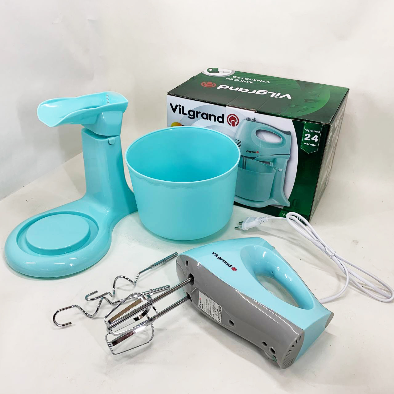 Миксер ViLgrand VHM3017B. Цвет: голубой