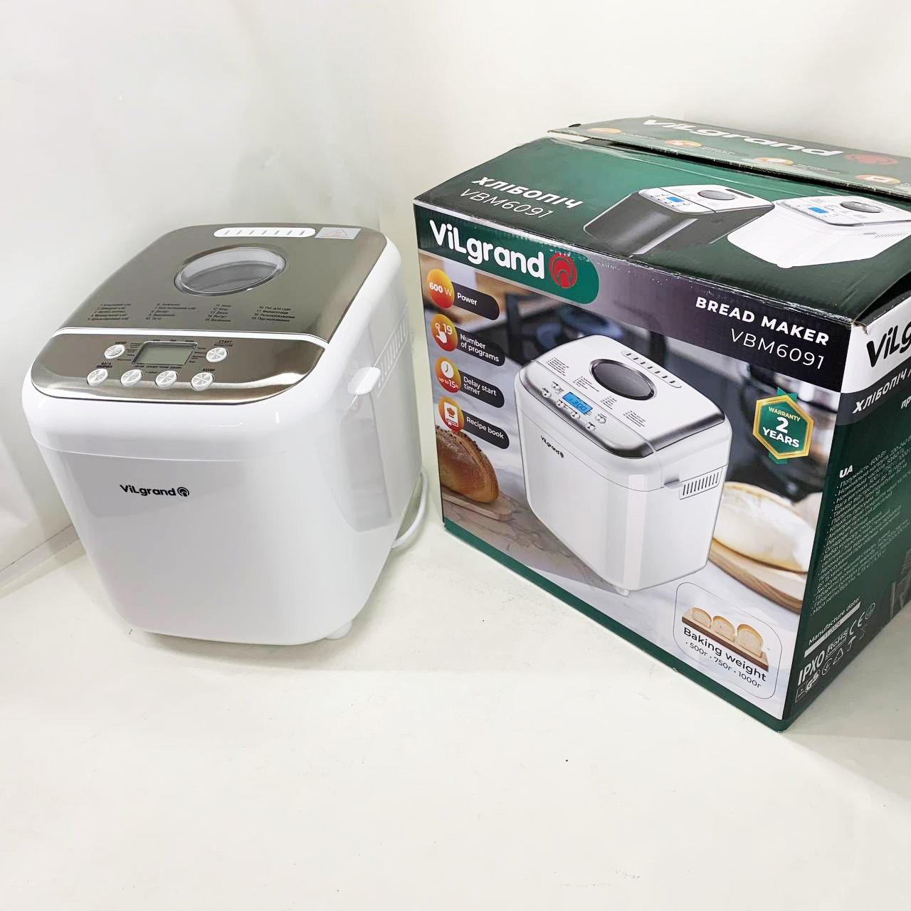 Хлебопечка ViLgrand VBM6091. Цвет: белый
