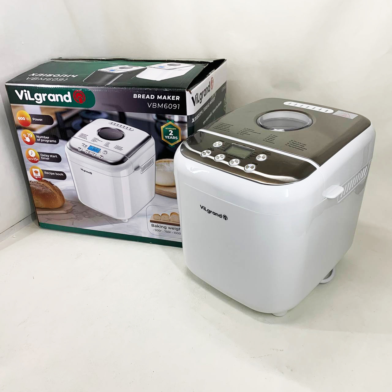 Хлебопечка ViLgrand VBM6091. Цвет: белый