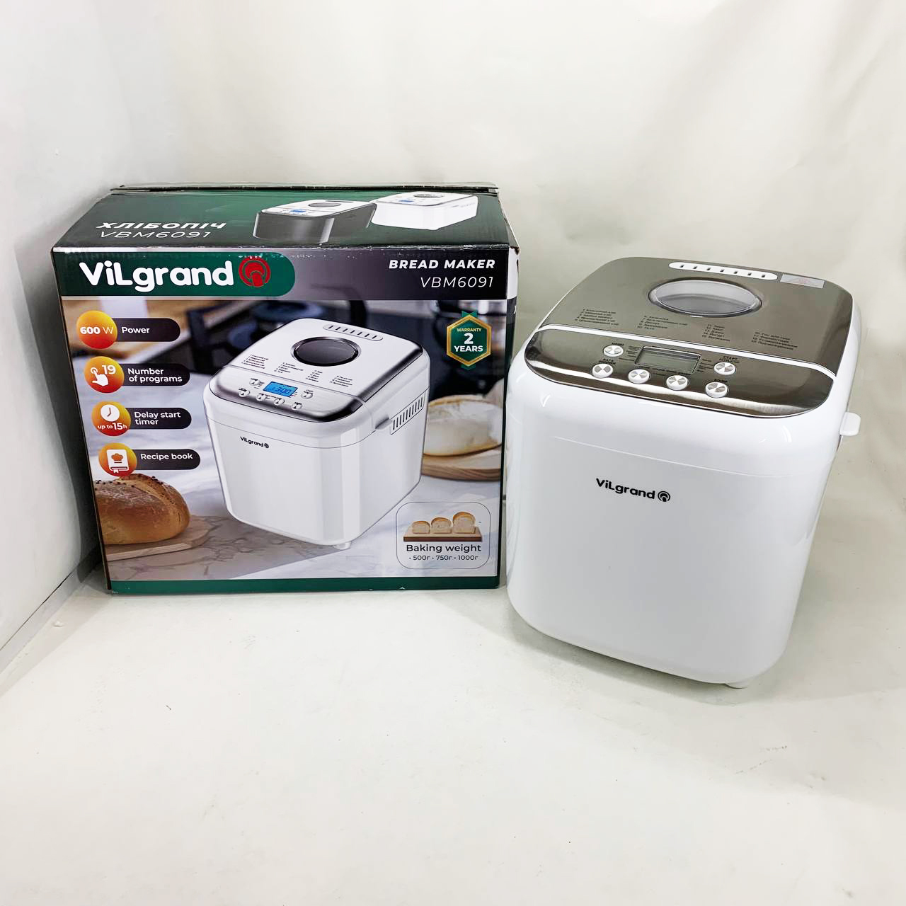 Хлебопечка ViLgrand VBM6091. Цвет: белый