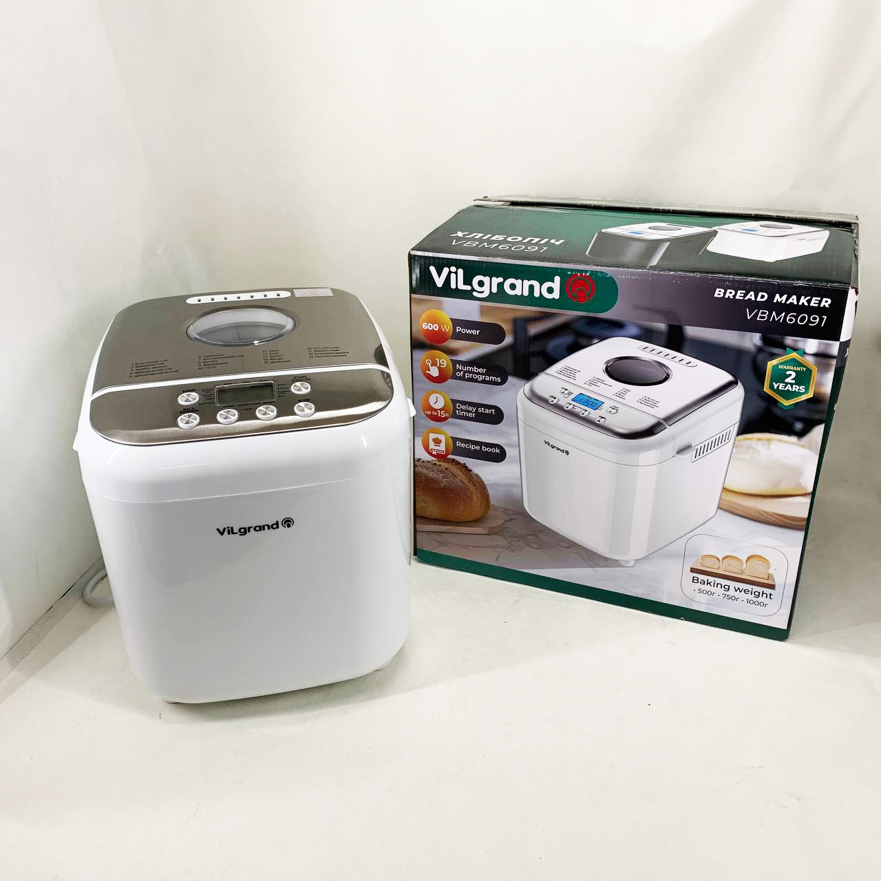 Хлебопечка ViLgrand VBM6091. Цвет: белый
