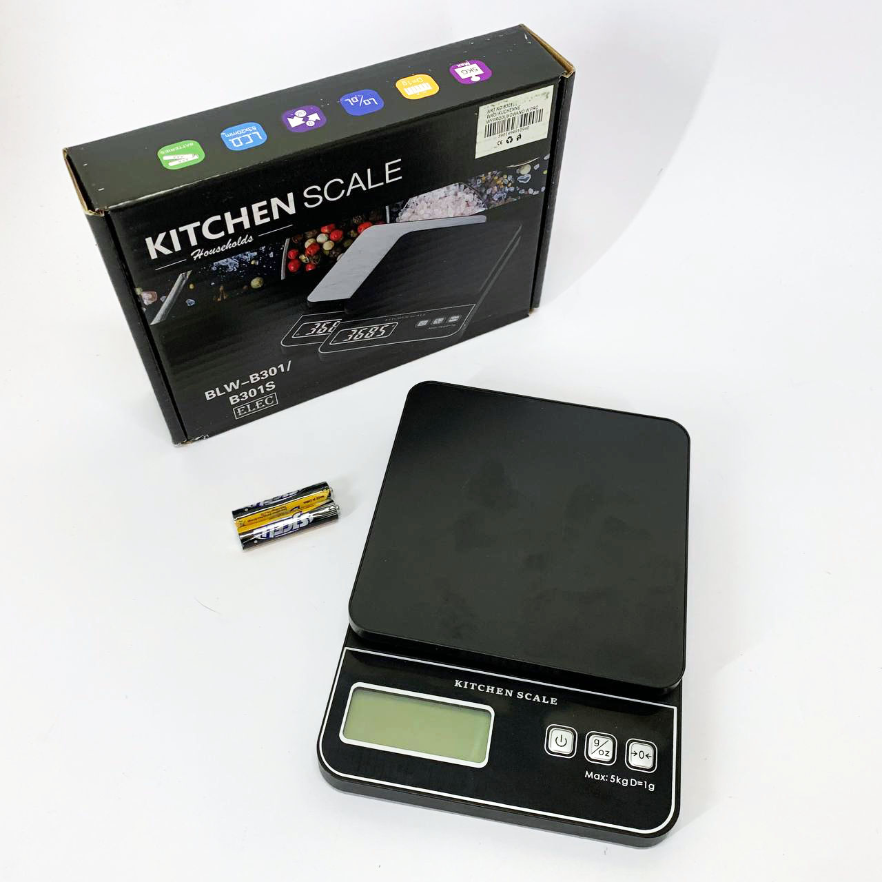 Весы кухонные электронные B301, 5кг (1г)