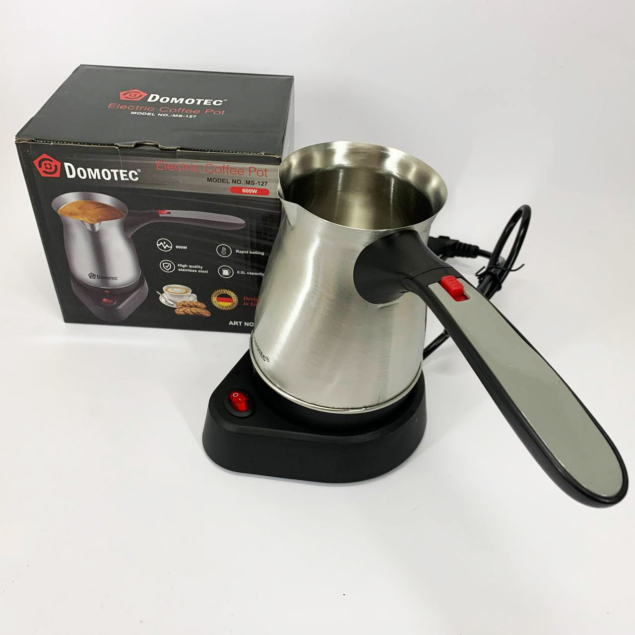 Электрическая мини кофеварка электротурка Domotec MS-127 0.5л
