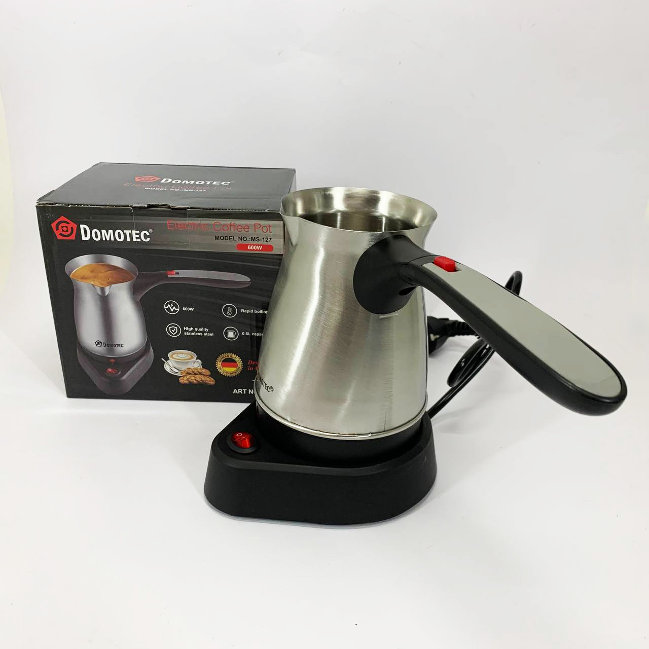 Электрическая мини кофеварка электротурка Domotec MS-127 0.5л