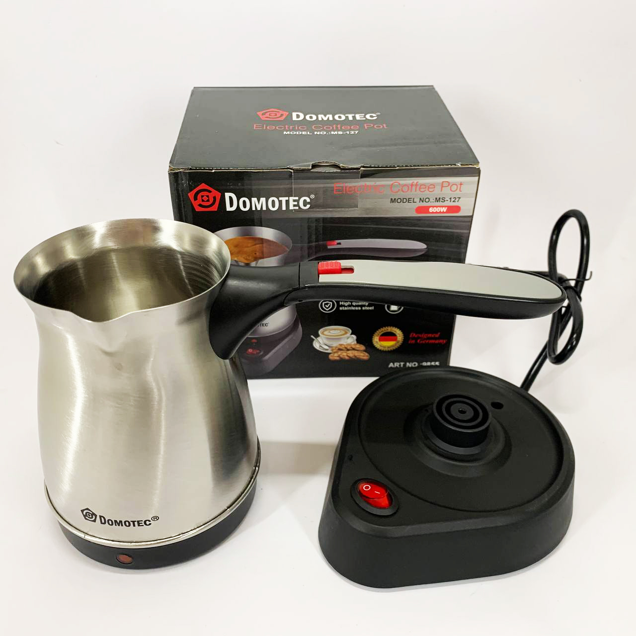 Электрическая мини кофеварка электротурка Domotec MS-127 0.5л