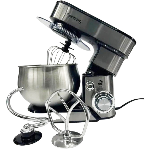 Стационарный кухонный миксер тестомес Rainberg RB-8086 с металлической чашей планетарный 5л 3800Вт
