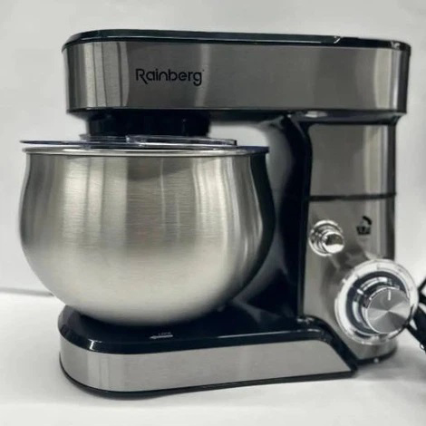 Стационарный кухонный миксер тестомес Rainberg RB-8086 с металлической чашей планетарный 5л 3800Вт