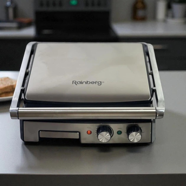 Гриль двухсторонний немецкого качества Rainberg RB-2282 прижимной электрический гриль с пластинами 3800Вт