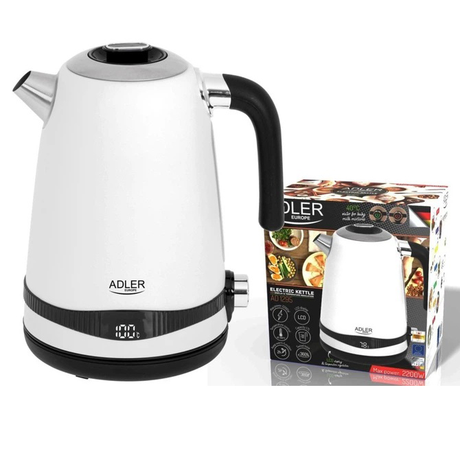 Чайник металлический Adler AD 1295w 1.7л 1850Вт электрический с терморегулятором 40-100 °С
