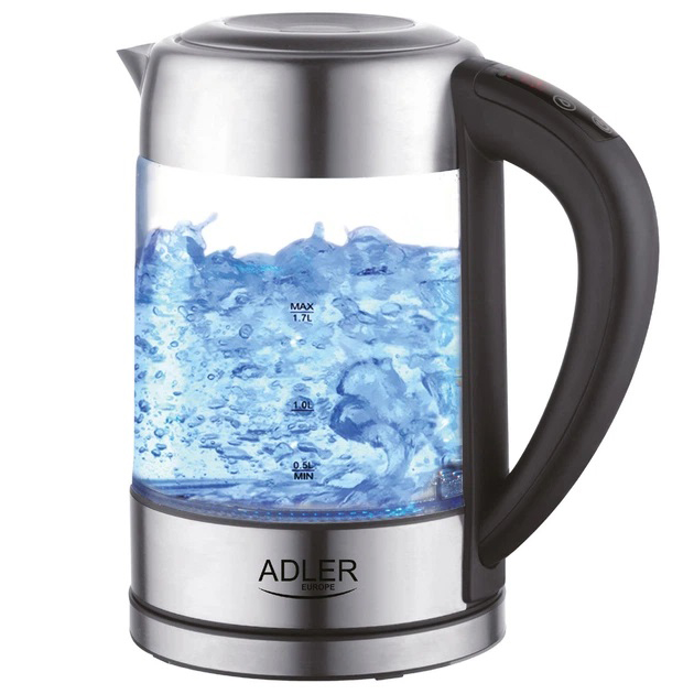 Электрочайник ADLER AD 1247 1.7Л 2200Вт стеклянный с регулятором температуры подсветкой