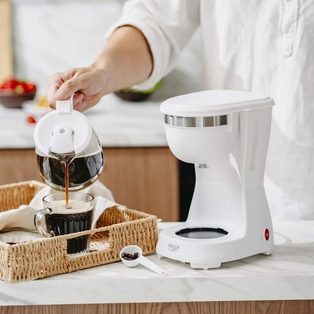Кофеварка капельная Adler AD 4381 белая 600 Вт 0,6 л