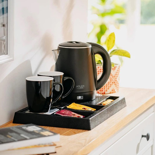 Электрочайник + 2 чашки и поднос ADLER AD 1387 1Л 1300Вт