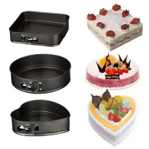 Формы для выпекания UNIQUE UN-1703 3шт диаметр 24, 26, 28 см набор форм для тортов бисквитов кексов