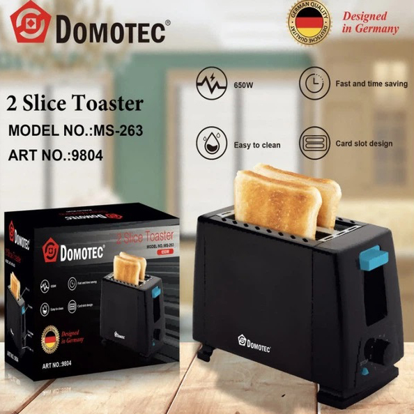 Тостер с регулировкой поджаривания и съёмным поддоном Domotec MS-263 650Вт