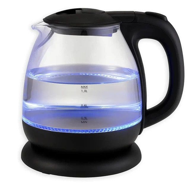 Стеклянный электрочайник Domotec MS-7910 1л 1650 Вт с LED подсветкой
