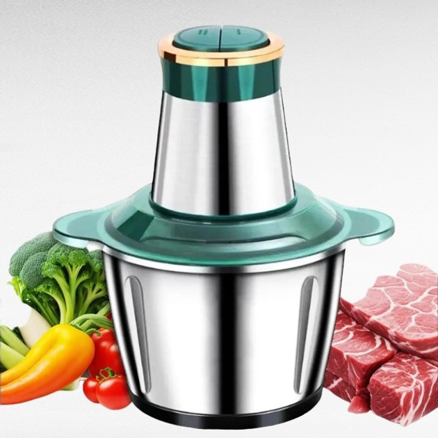 Измельчитель для кухни, измельчитель чоппер кухонный, блендер с металлической чашей 2л