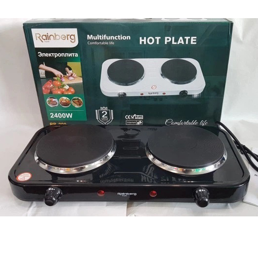 Электрическая плита дисковая плита Rainberg RB-999 электроплита 2400Вт Black