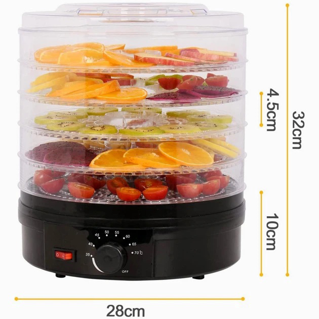 Сушка для фруктов и овощей 5 ярусов 800Вт черный Rainberg RB-912 электро дегидратор