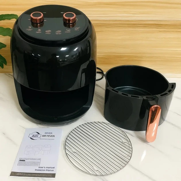 Электро Фритюрница безмасляная Rainberg RB-2318 3800 Вт с съёмной корзиной 8.5л до 30 мин Black