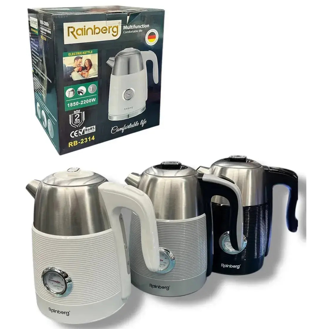 Чайник электрический с датчиком температуры Rainberg RB-2314 Black