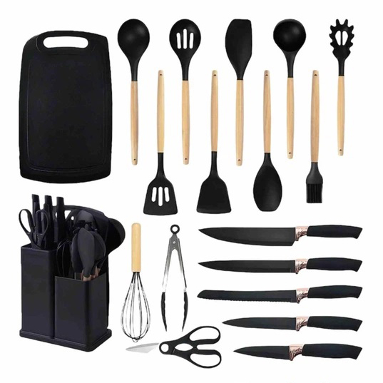 Набор кухонных принадлежностей на подставке Rainberg RB-2289 Black