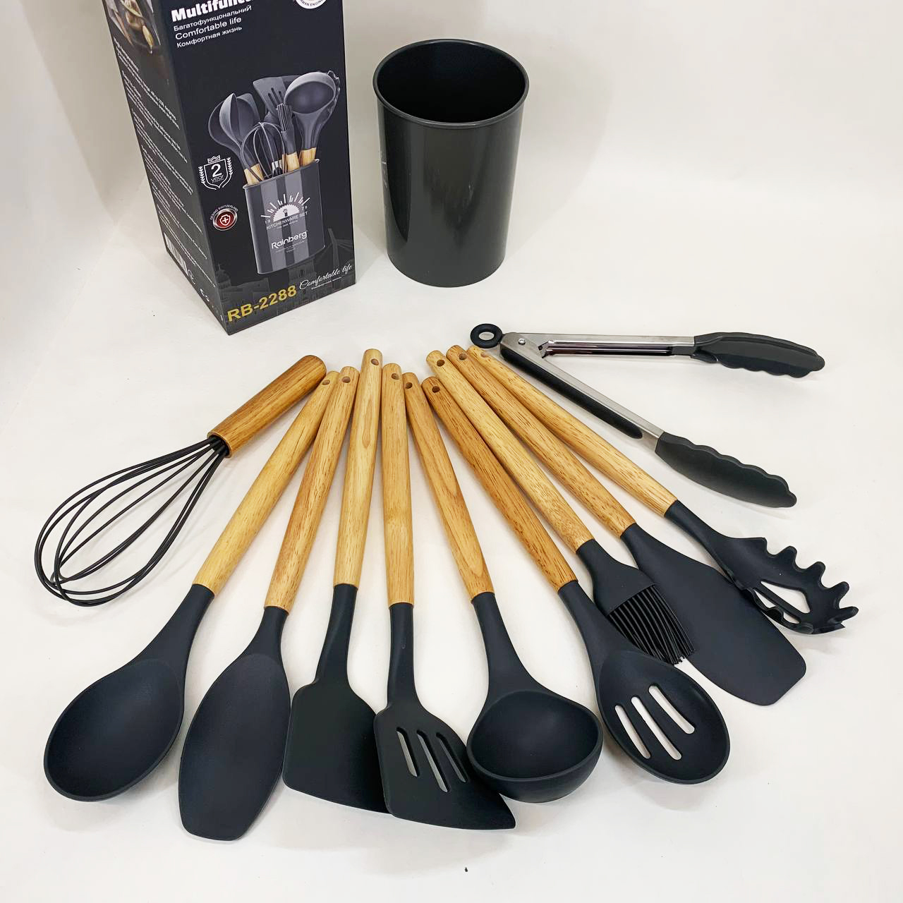 Набор кухонных приборов Rainberg RB-2288 Black Gray