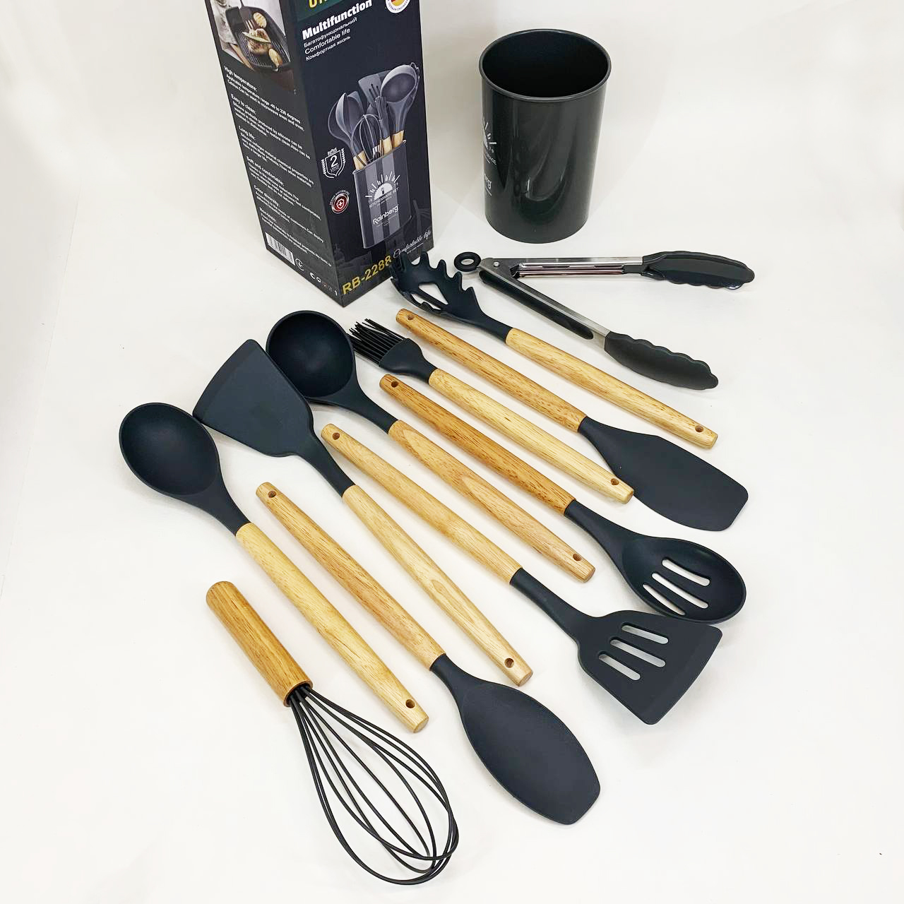 Набор кухонных приборов Rainberg RB-2288 Black Gray