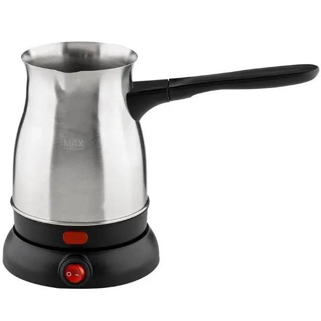 Электрическая турка с ручкой Crownberg CB-9217 в металлическом корпусе 0,5л электротурка на подставке с кнопкой