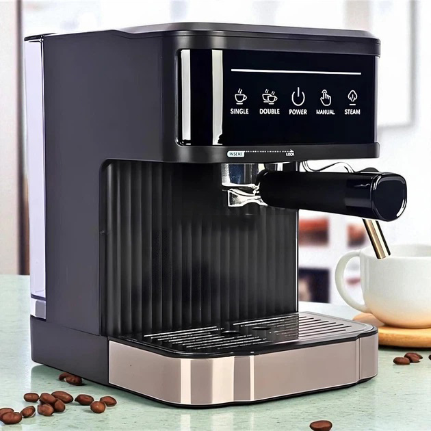 Кухонная кофемашина Crownberg CB-1572 1200Вт полуавтоматическая 1.8л с сенсорным управлением 20 бар