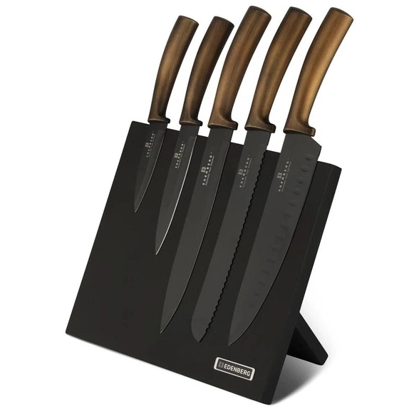 Набор ножей с магнитной подставкой Edenberg EB-964 керамическое покрытие 6 предметов
